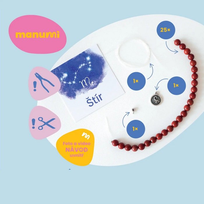 Manumi Gemstone Bracelet Kit, Zodiac Sign Scorpio