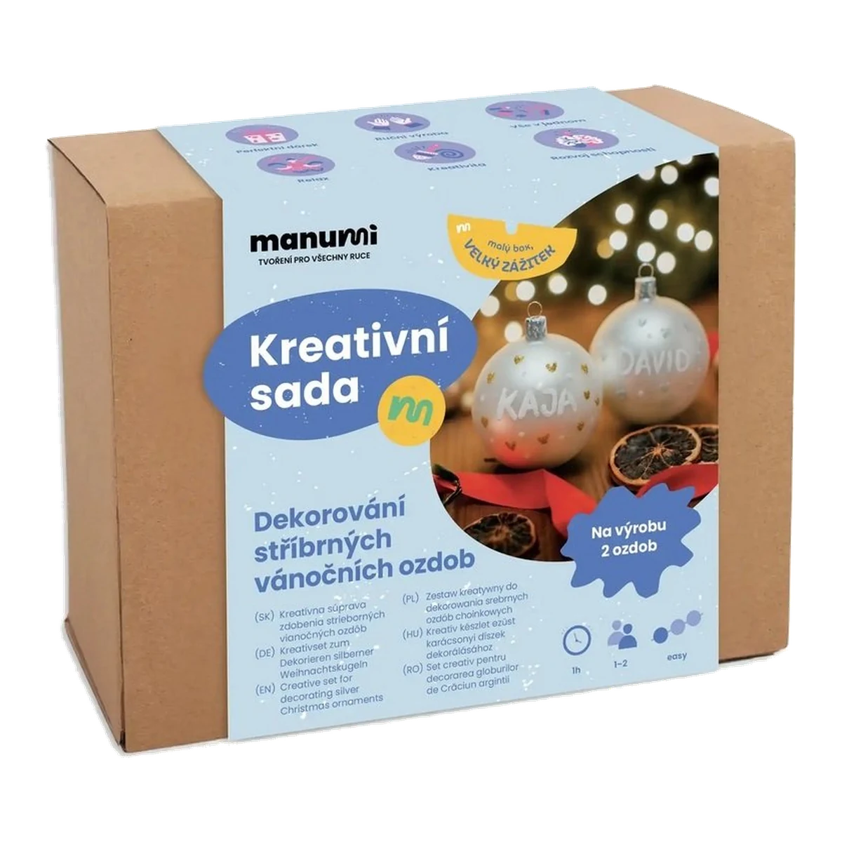 Manumi Christmas Bauble Decorating Kit, Silver