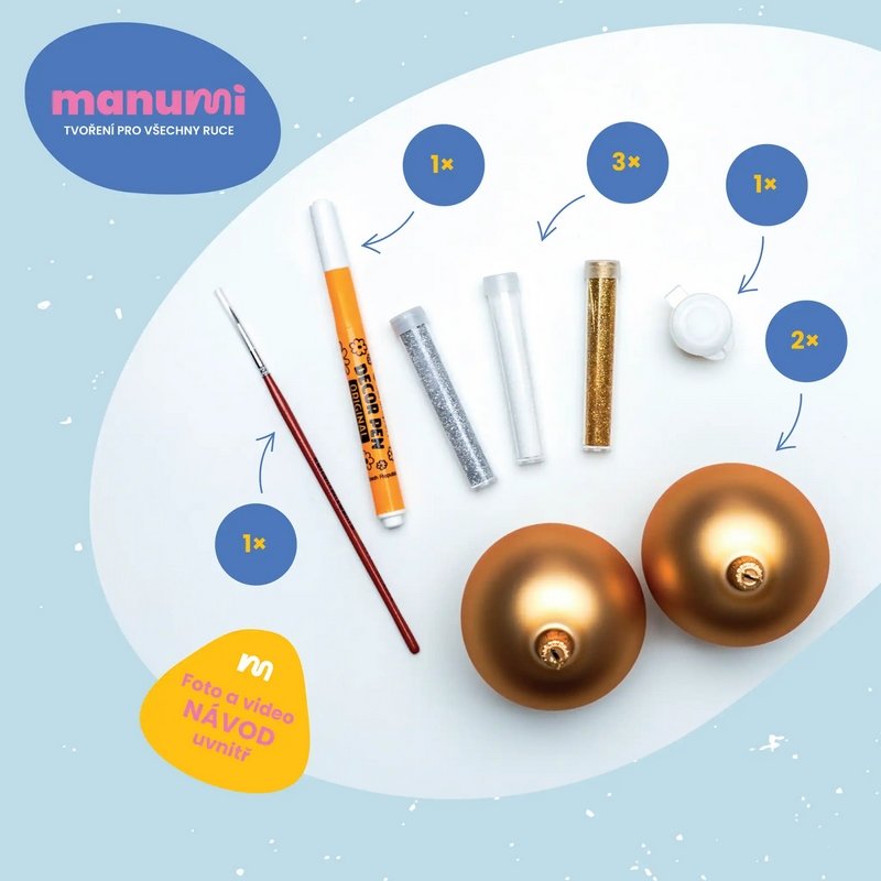 Manumi Christmas Bauble Decorating Kit, Gold