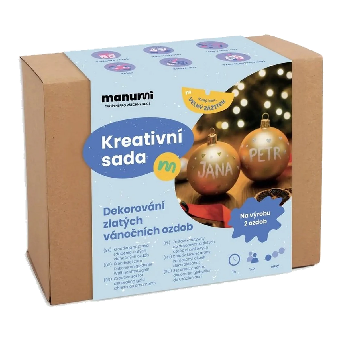 Manumi Christmas Bauble Decorating Kit, Gold
