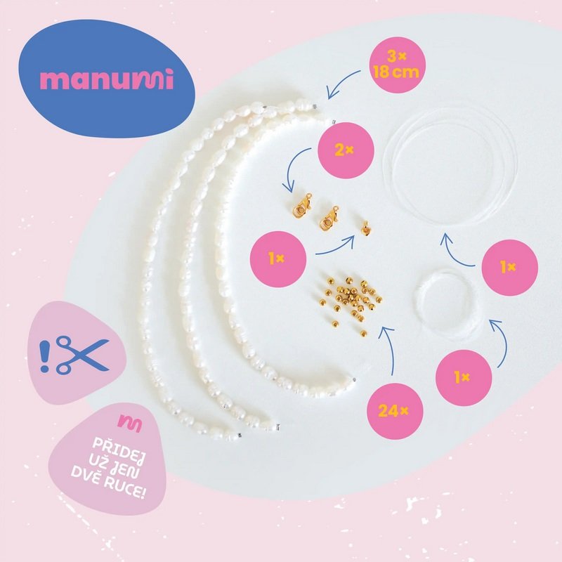 Manumi Freshwater Pearl Necklace and Bracelet Kit