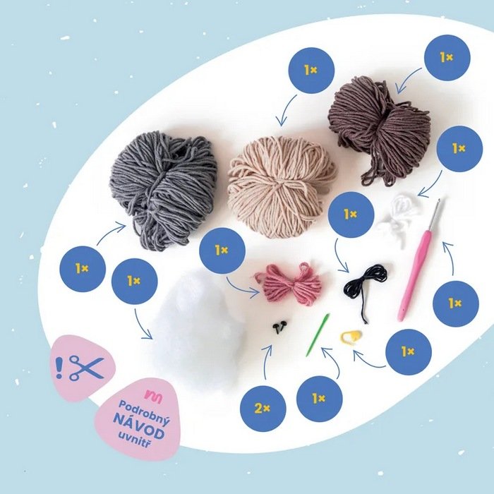 Manumi Amigurumi Crochet Kit, Mr Hippo