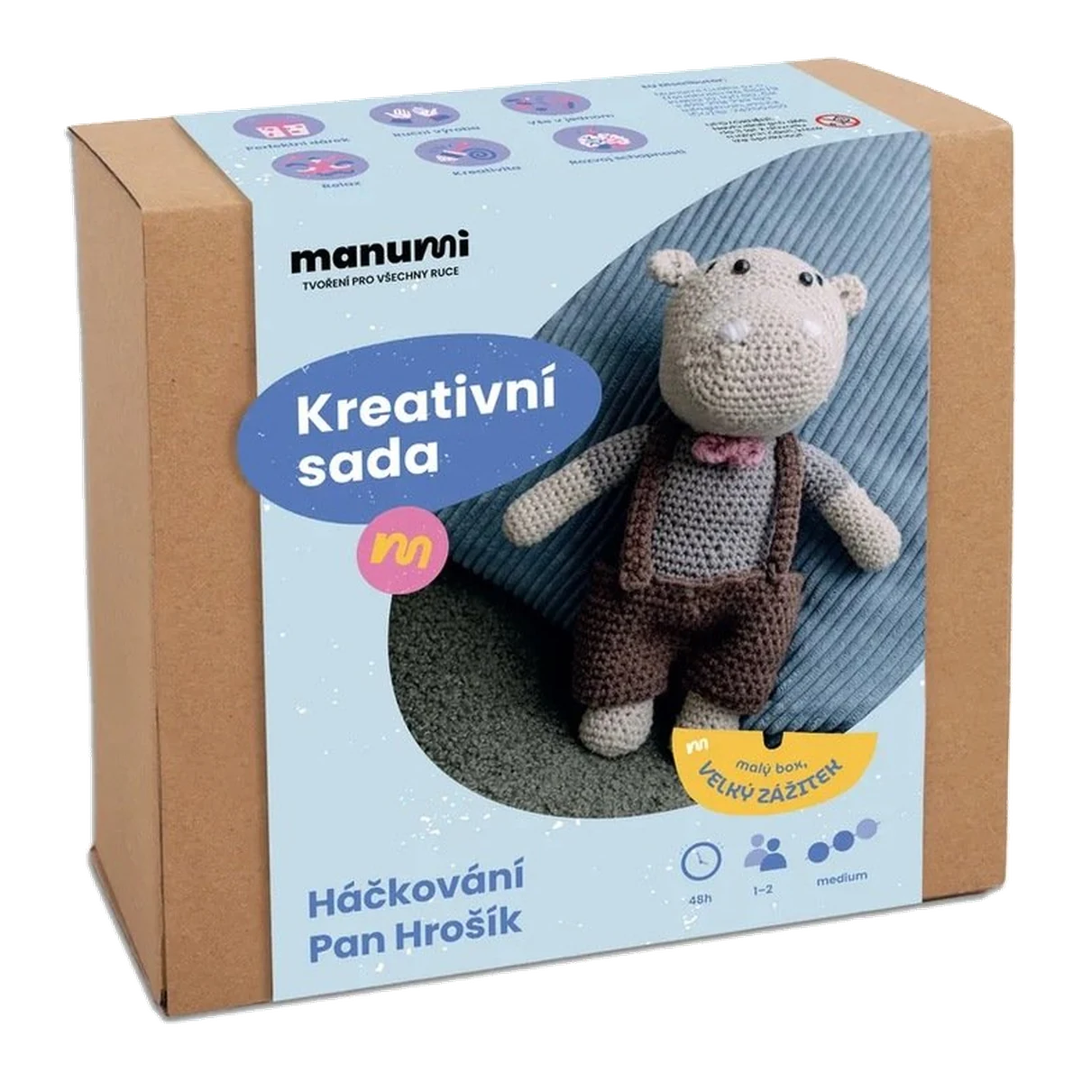 Manumi Amigurumi Crochet Kit, Mr Hippo