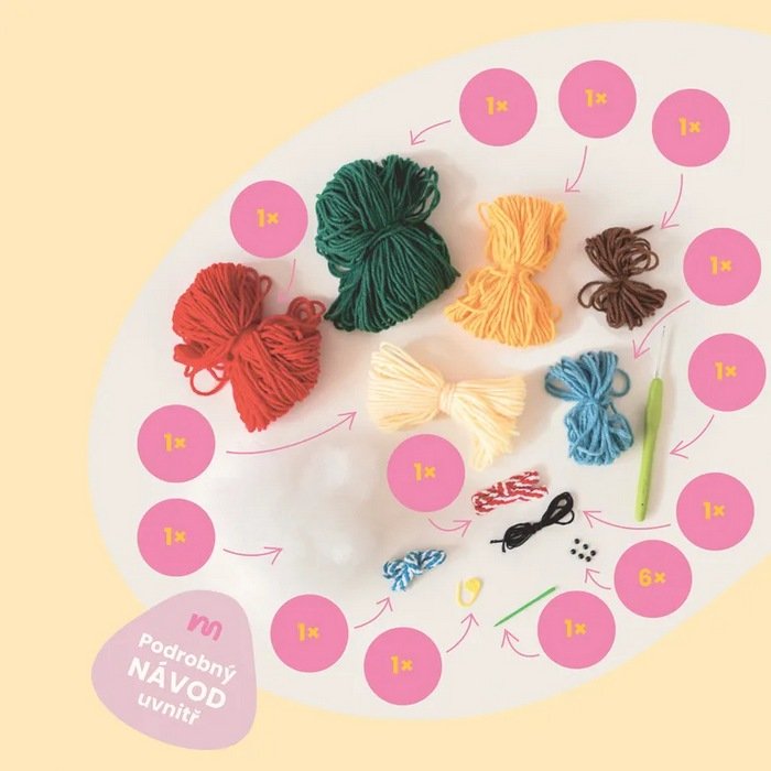 Manumi Amigurumi Crochet Kit, Fruit Keychains