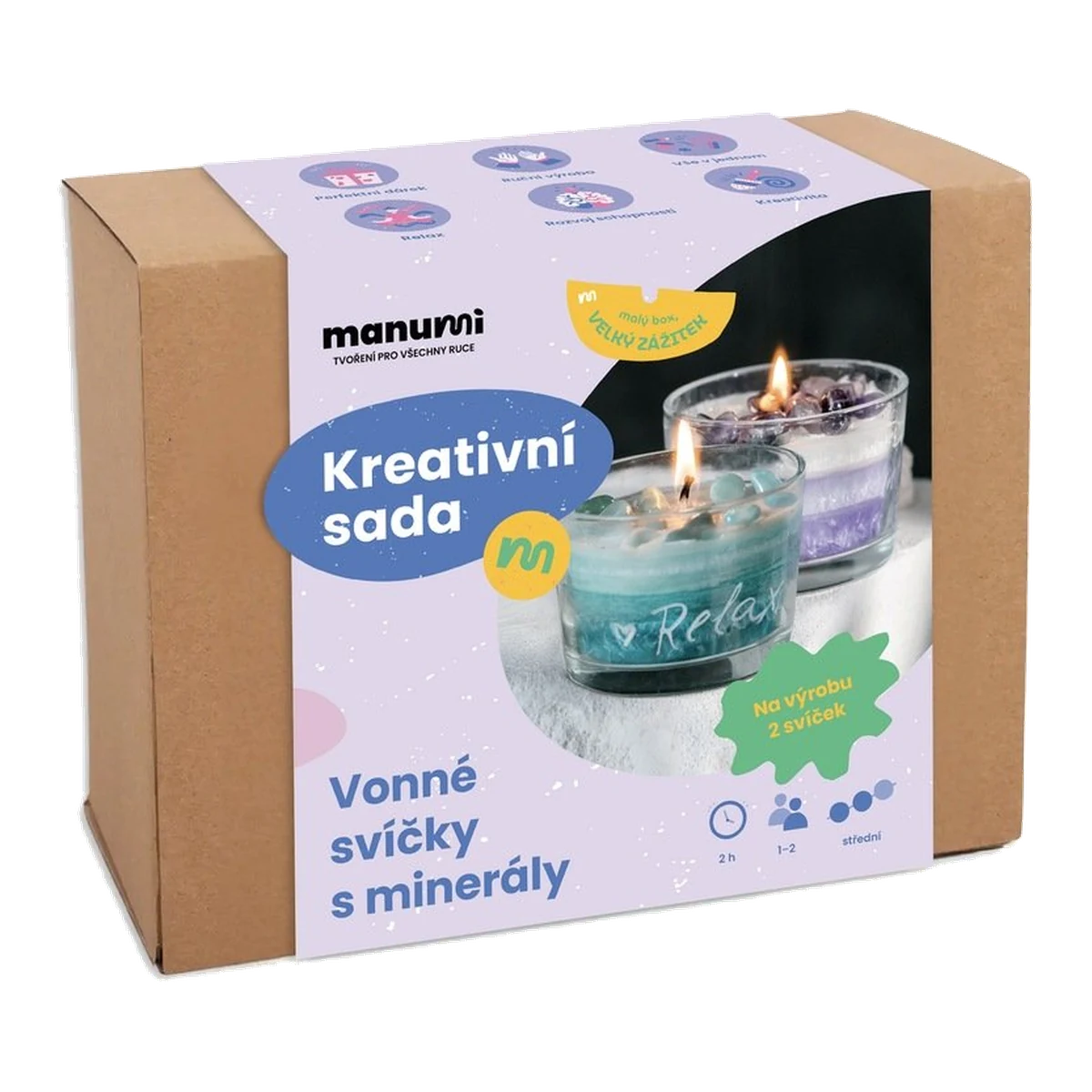 Manumi Scented Candle Making Kit with Minerals, 2 Candles