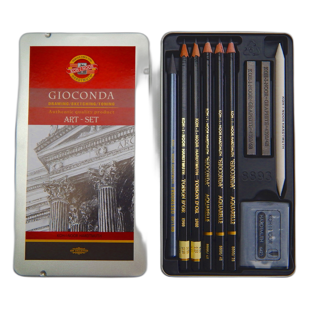 Koh-i-Noor Gioconda Black and White Drawing Set 8893 in Tin
