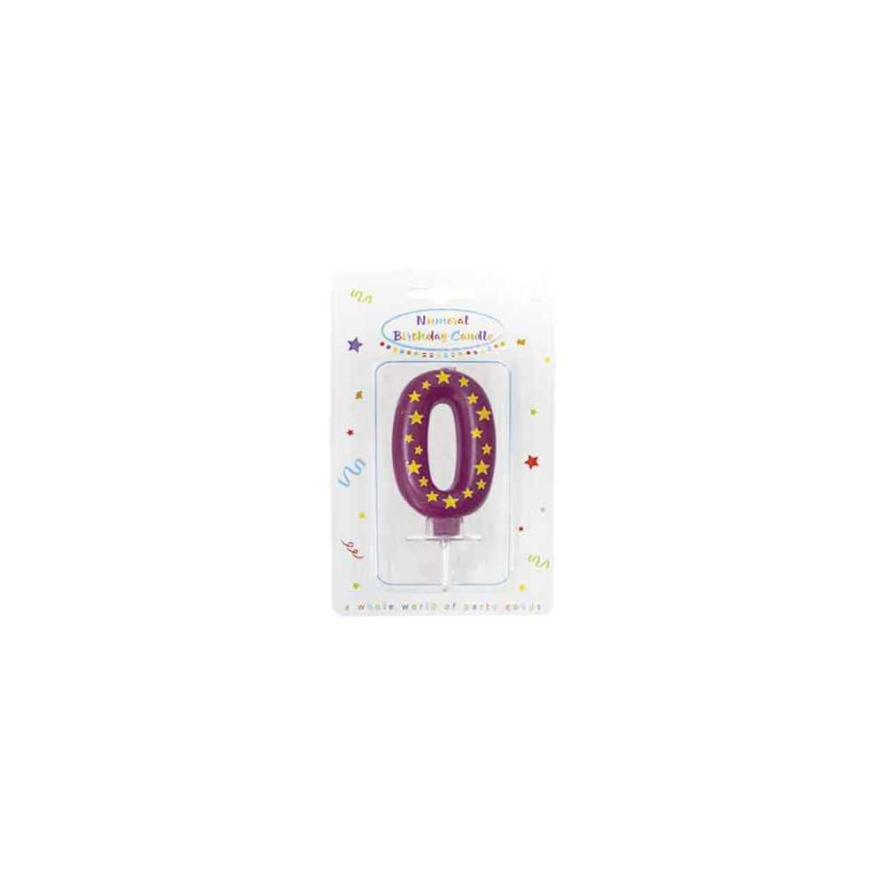 Number 0 birthday cake candle