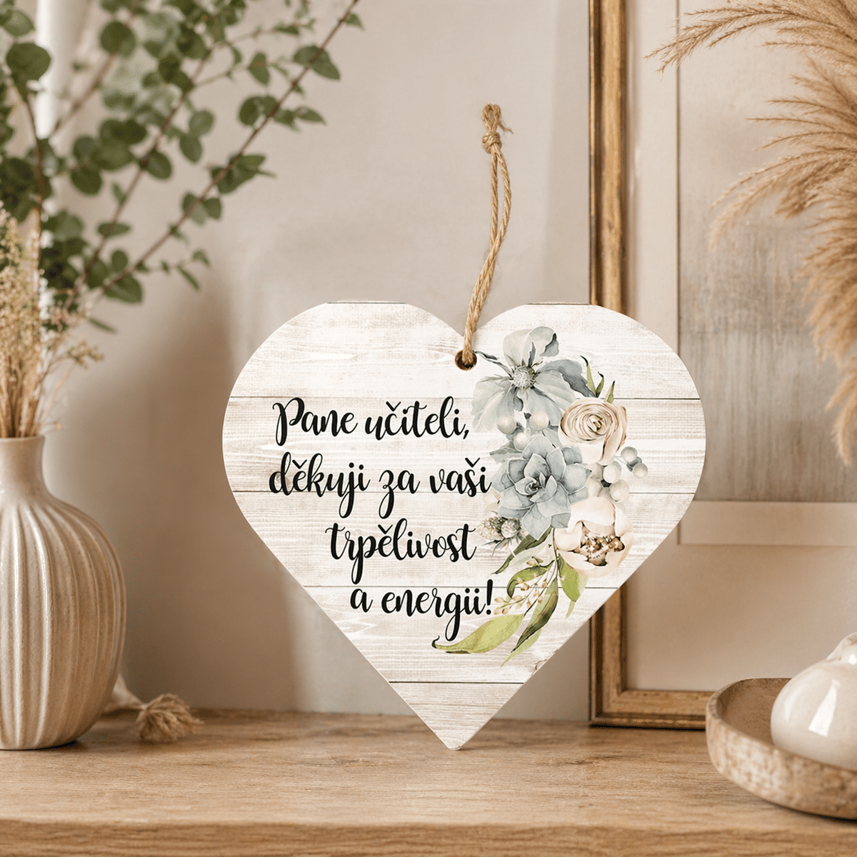 Decorative Wooden Heart for a Teacher