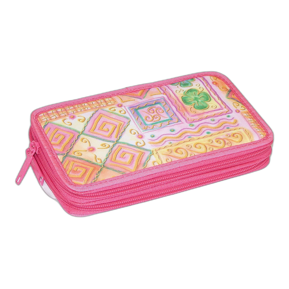 Koh-i-Noor Filled Two Tier Pencil Case Pink