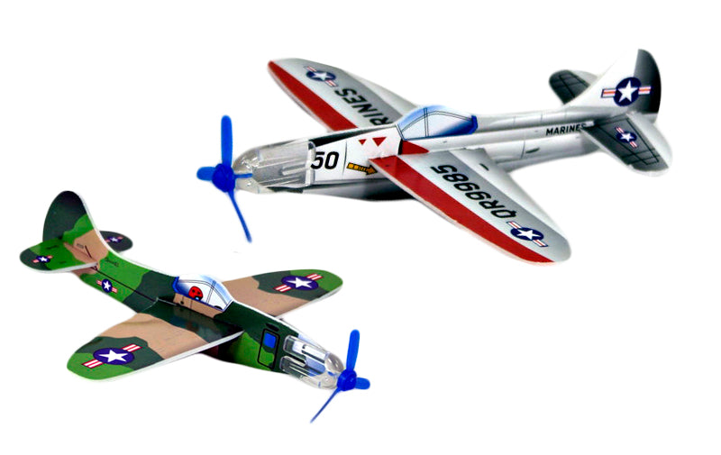 Throwing polystyrene airplanes with propellers 2 pcs