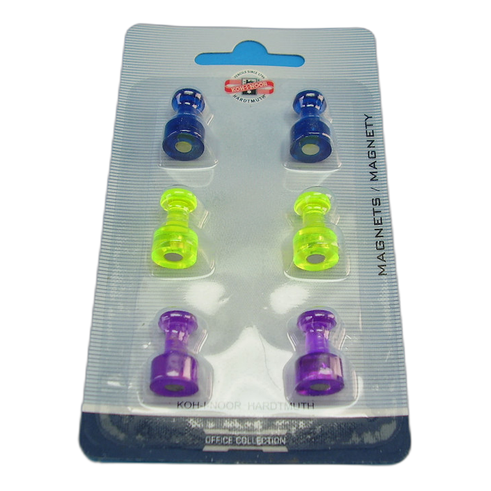 Koh-i-Noor Magnets Set of 6 Round 8 mm in Blister