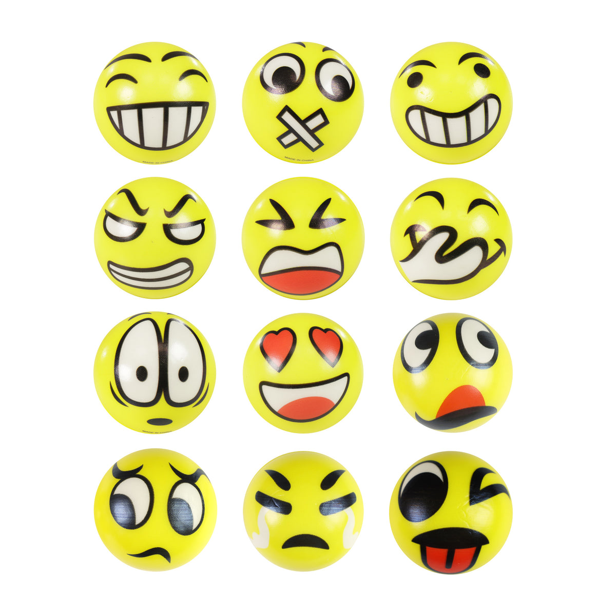 Foam ball with a face, 12 pcs