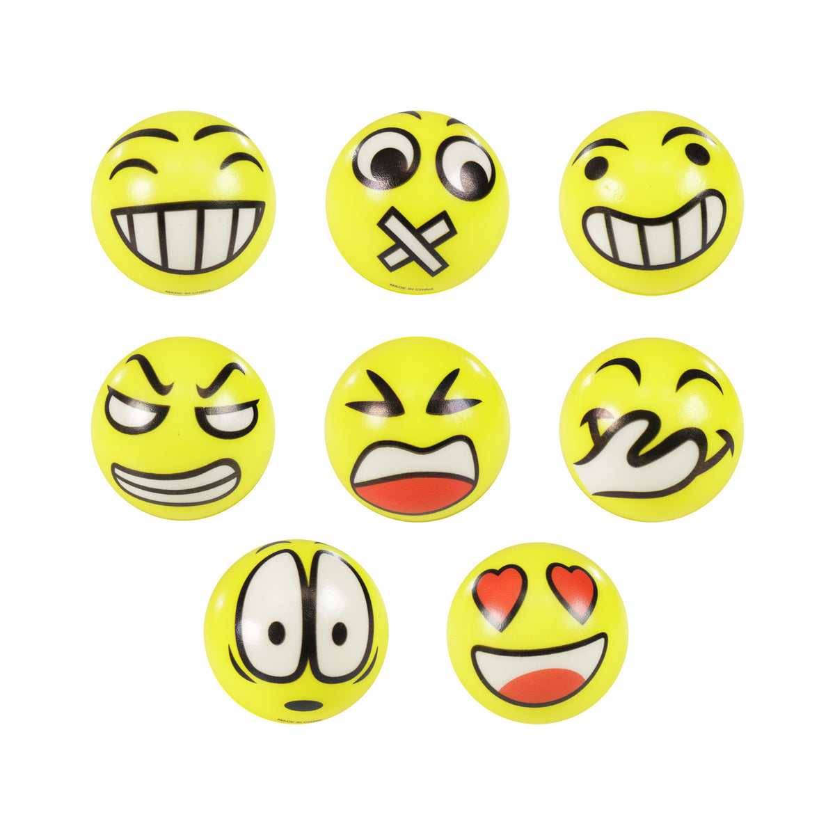 Foam ball with a face, 12 pcs