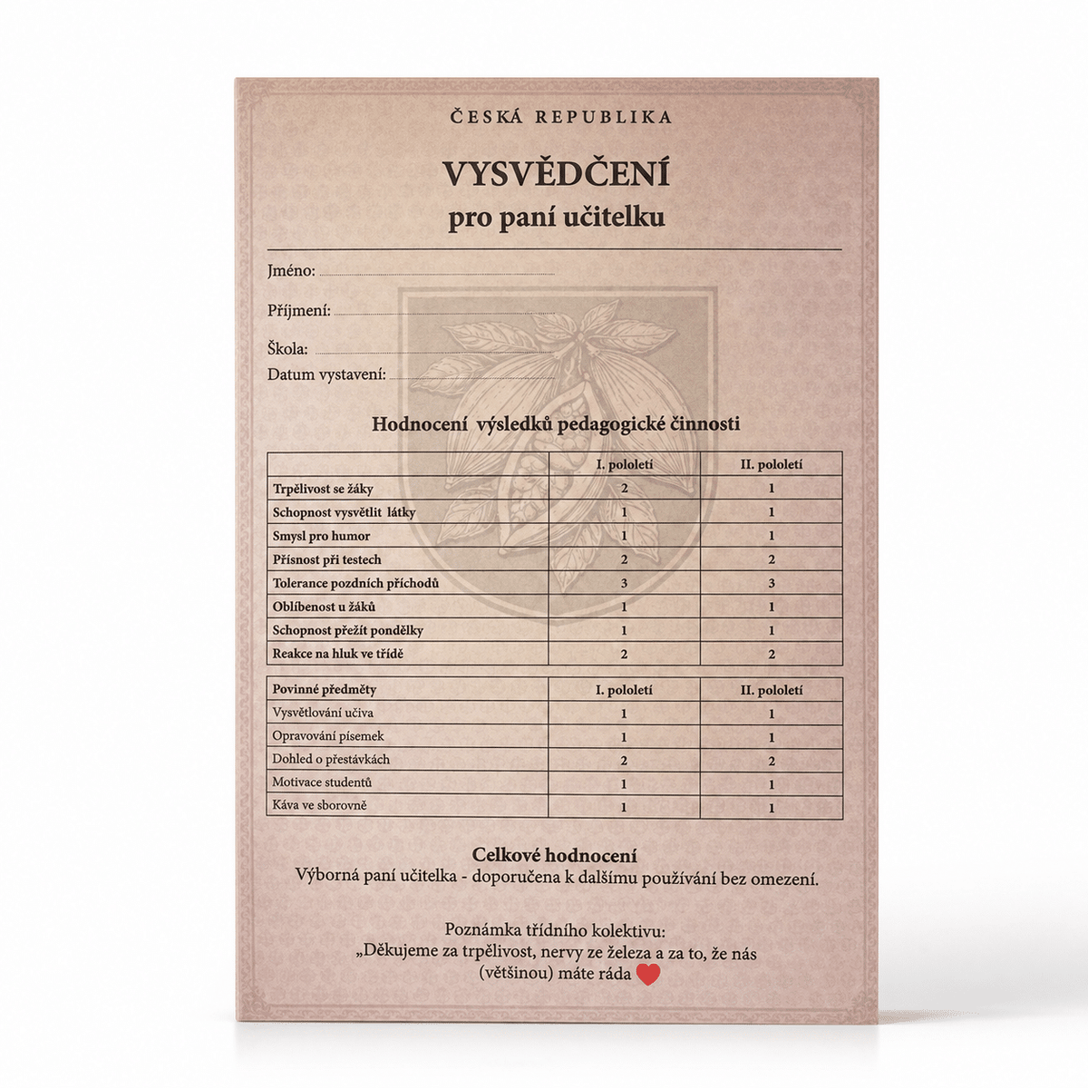 Chocolate Tasting Set 6 x 25 g – Report Card for a Teacher