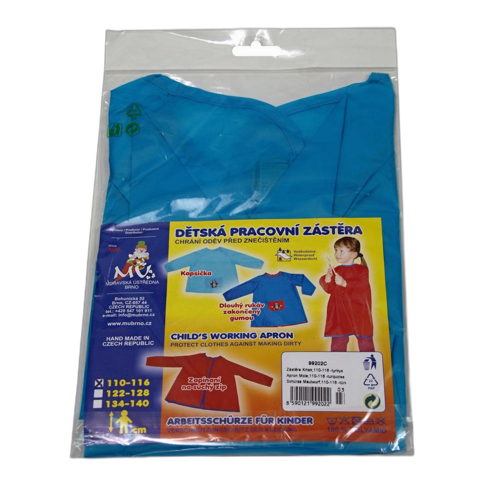 Little Mole children's apron size 110–116, turquoise