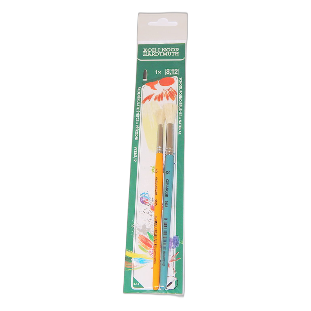 Koh-i-Noor Goat Hair Round School Brush Set 9935 Sizes 8 and 12