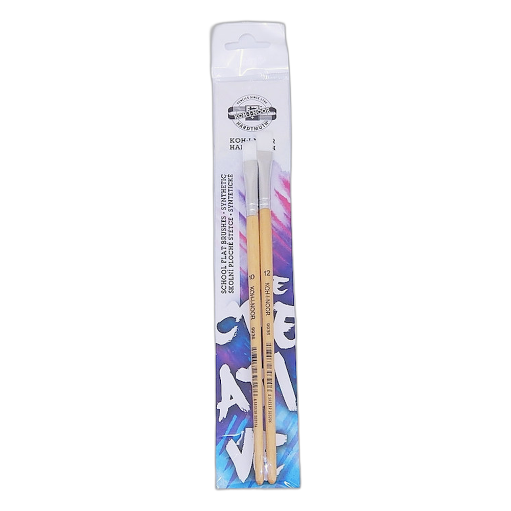 Koh-i-Noor Synthetic Flat Brush Set 9936 Sizes 10 and 12