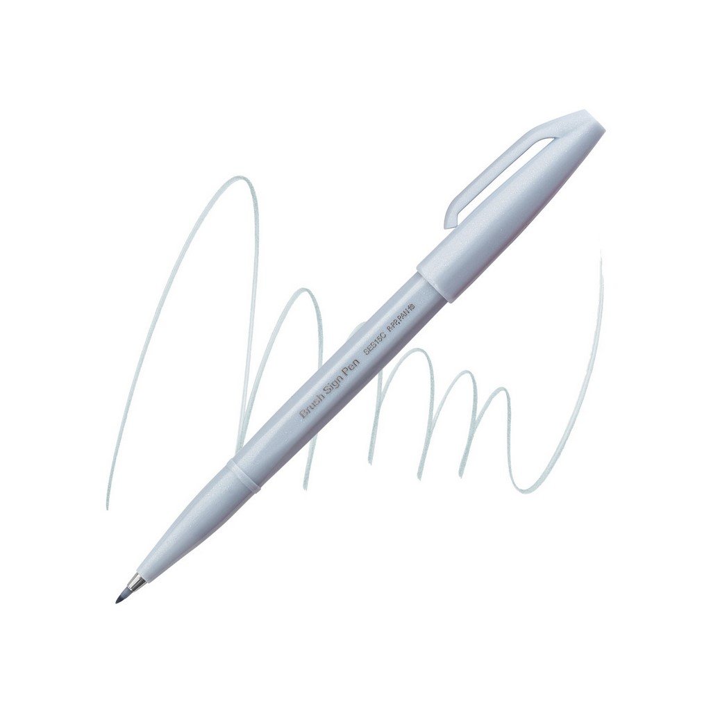 Popisovač Pentel Brush Sign Pen - světle šedý