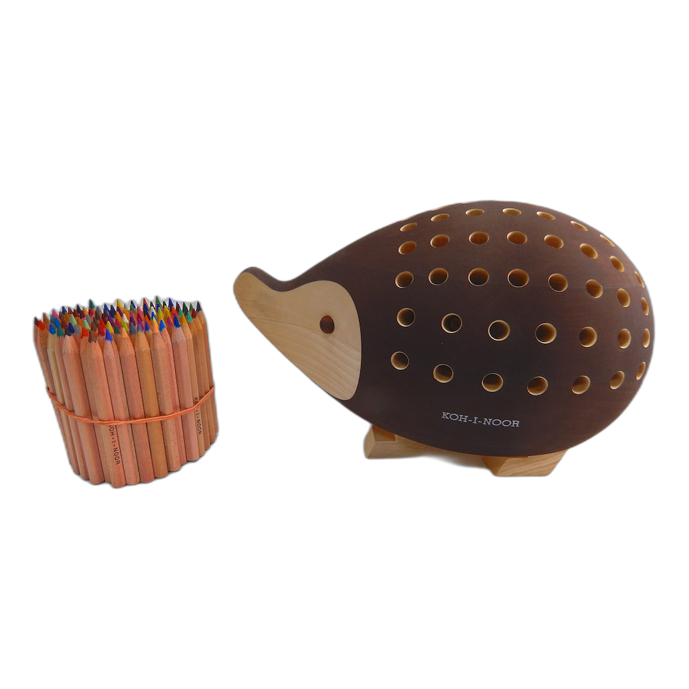 Koh-i-Noor Jezek Wooden Hedgehog Large with 84 Colored Pencils