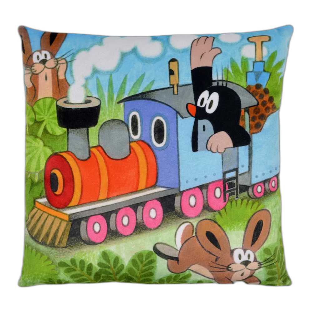 Little Mole pillow 30×30 cm, locomotive