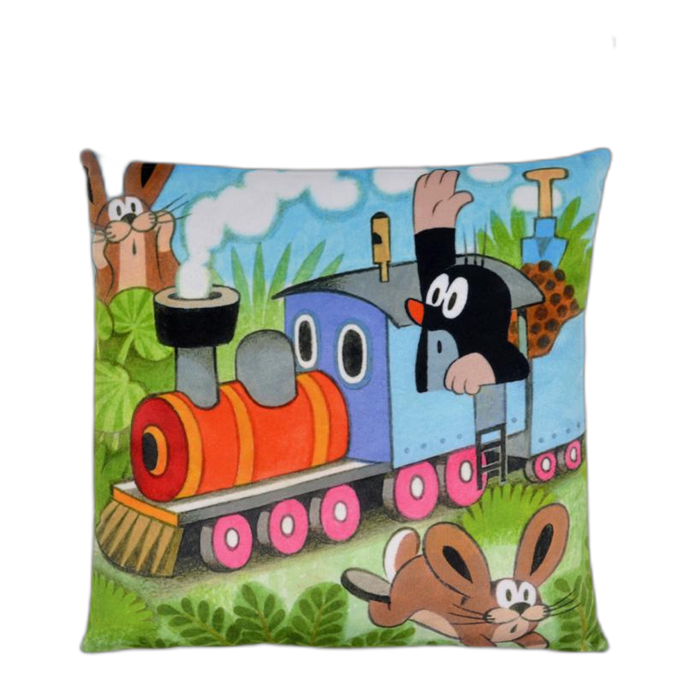Little Mole pillow 30×30 cm, locomotive