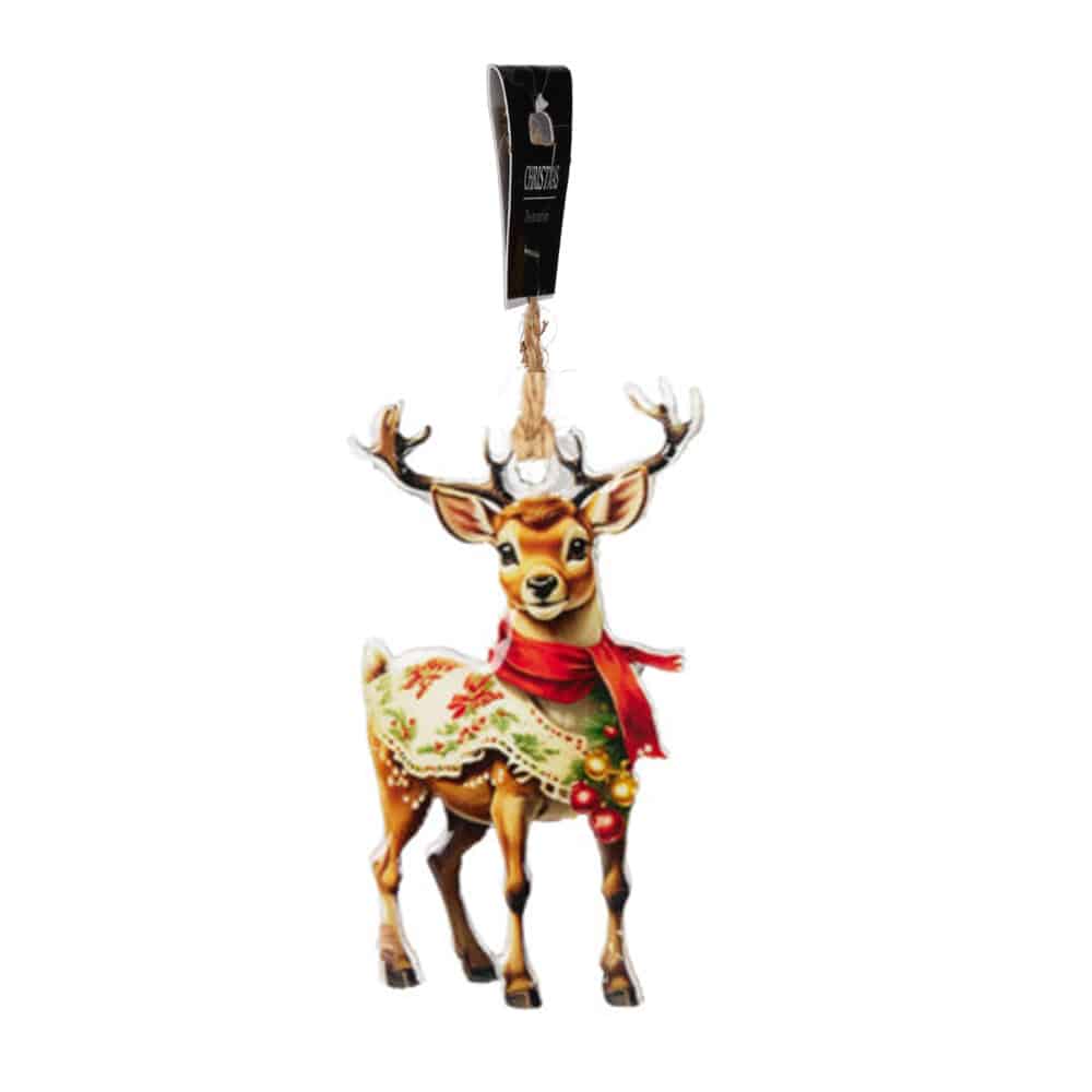 Metal Christmas Ornament 10 cm – Reindeer