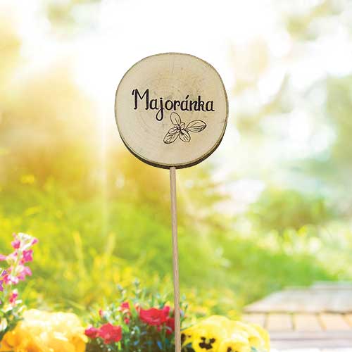 Wooden Herb Garden Marker – Marjoram