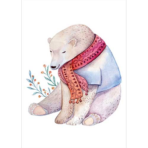 Children's A5 Poster with Bear