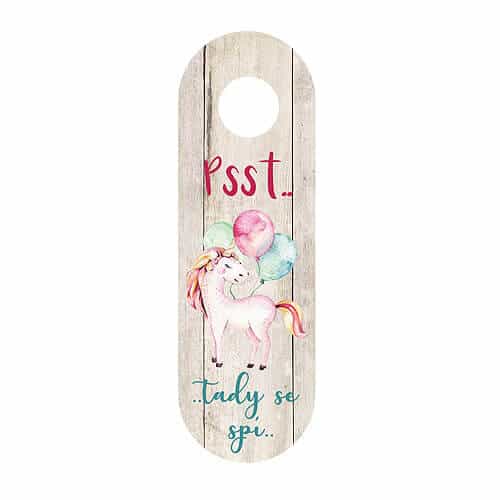 Children's Door Hanger with Unicorn – Quiet, Baby Sleeping