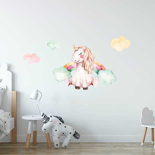 A2 Wall Sticker for Children – Unicorn and Rainbow