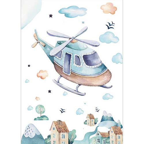 Children's Helicopter Poster A3