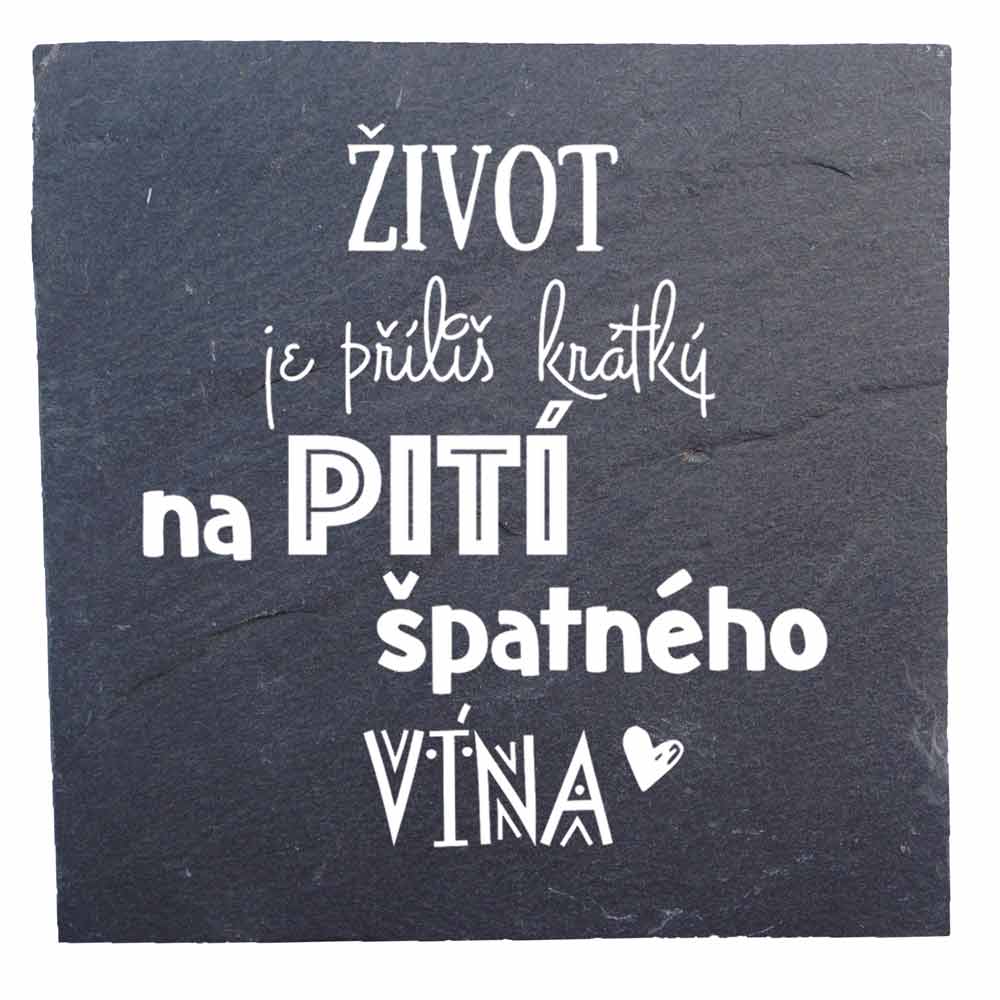 Stoneware Coaster 10 cm – Life Is Too Short for Bad Wine