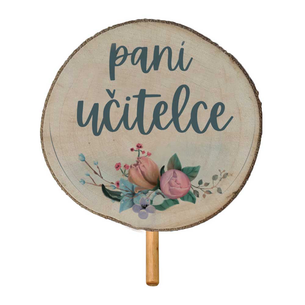 Wooden Flower Pot Pick and Decoration – For the Female Teacher