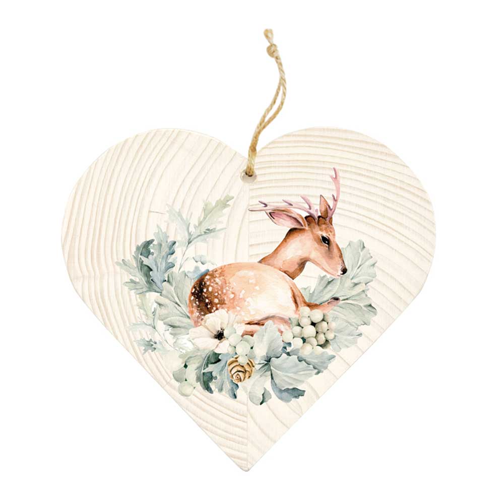 Decorative Wooden Heart, 12 cm – Little Deer