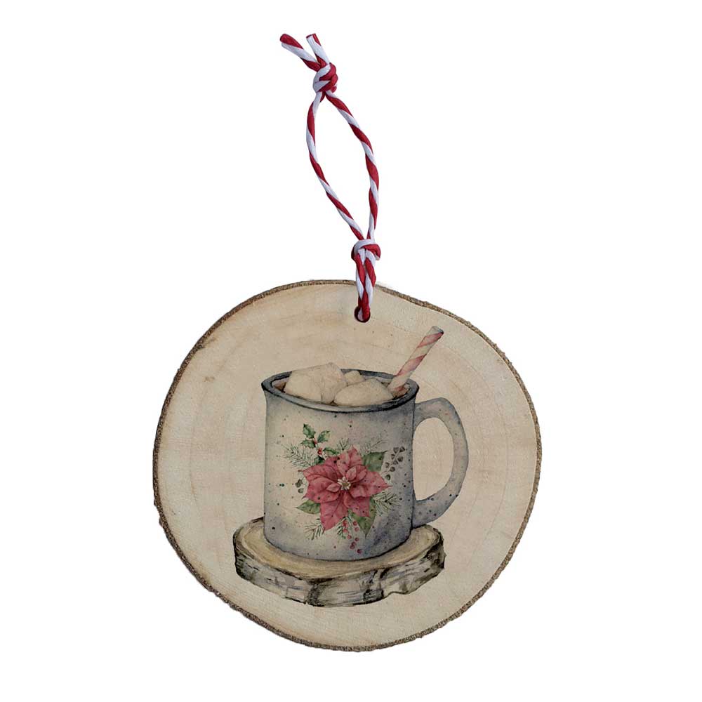 Wooden Christmas Ornament – Mug with Chocolate