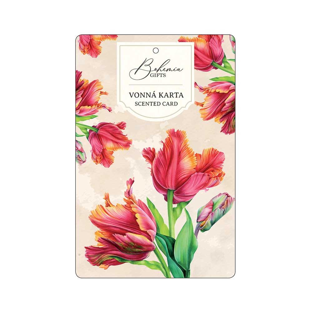 Large Scented Card with Red Tulips