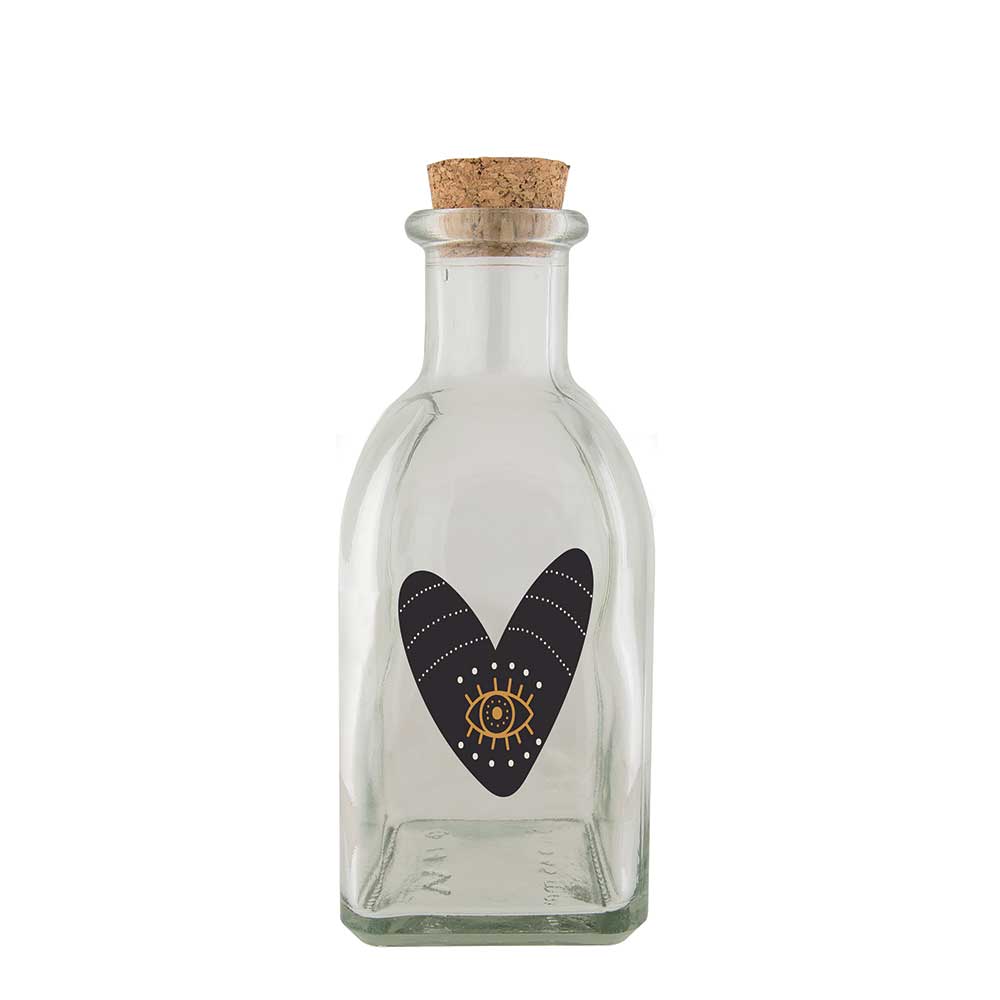 Glass Bottle 250 ml – Black Heart
