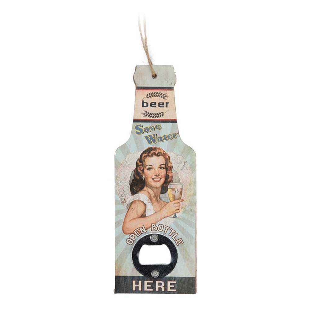Wooden Bottle Opener – Woman with a Glass