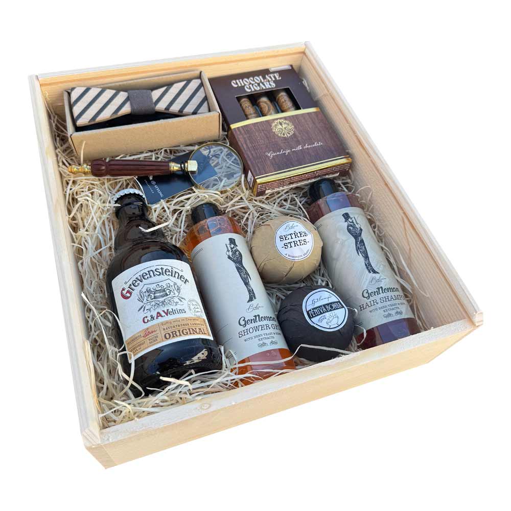 XL Wooden Gift Box for Men – Gentleman