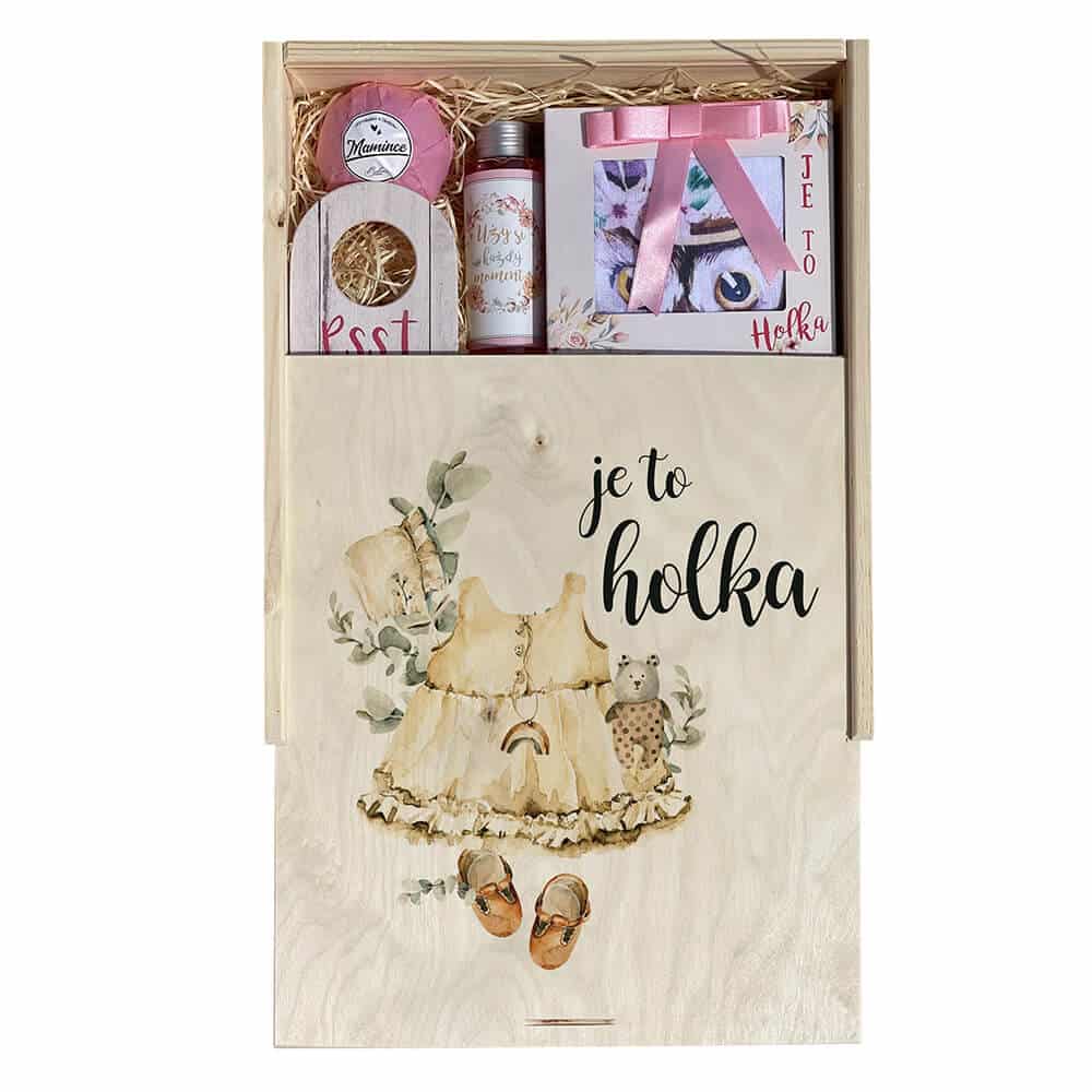 Large Wooden Gift Box for a New Mother – It's a Girl