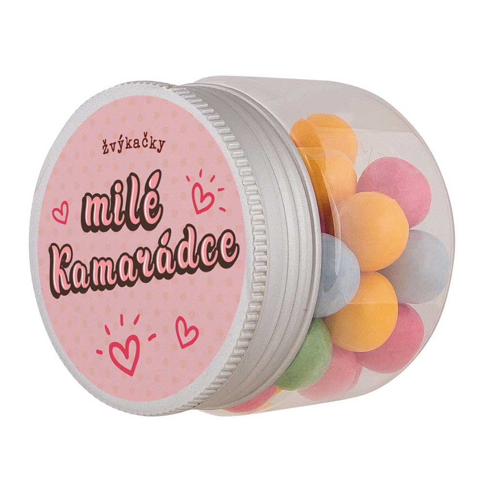 Round Chewing Gum in a Plastic Jar for a Dear Friend, 100 g
