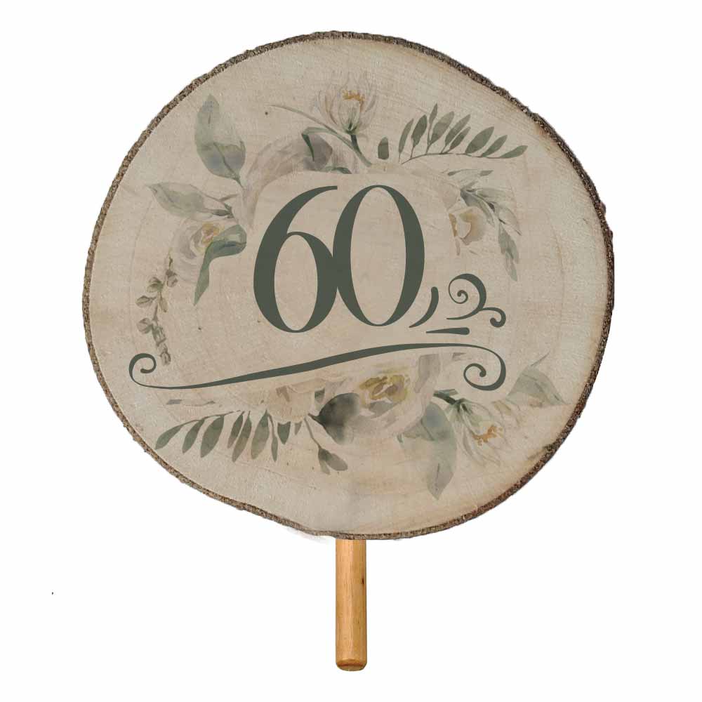Wooden Flower Pick and Bouquet Decoration for a 60th Birthday