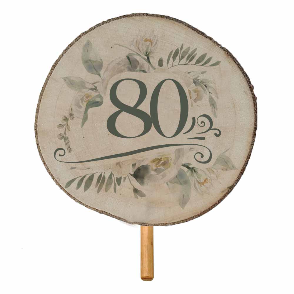 Wooden Flower Pick and Bouquet Decoration for an 80th Birthday