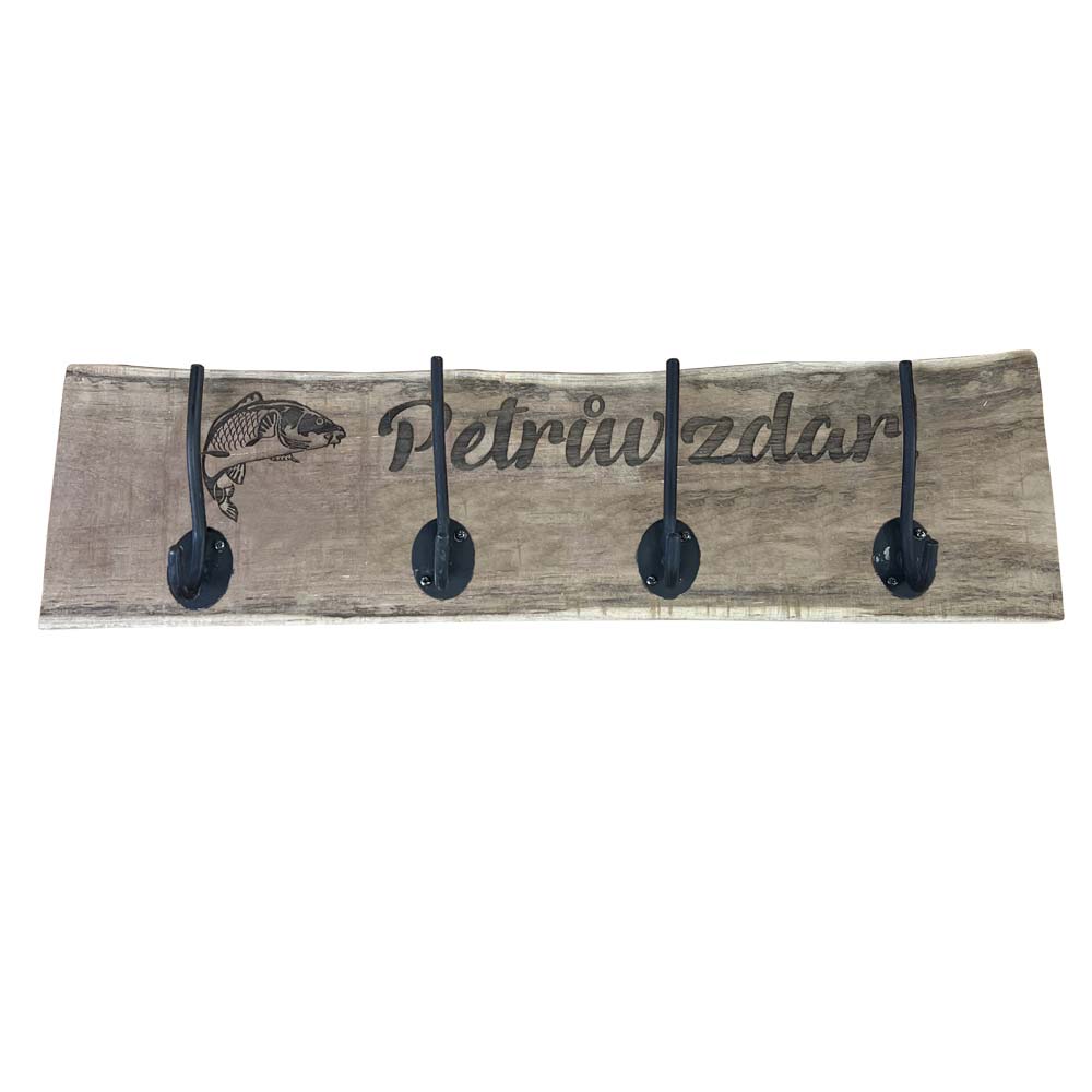 Wooden Wall-Mounted Coat Rack for Fishermen – Good Luck Fishing