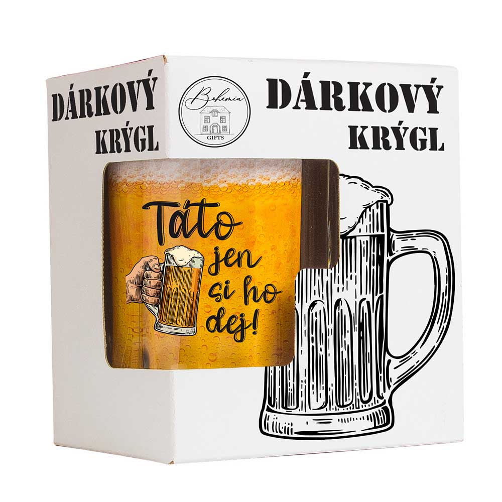 Half-Litre Glass Mug for Dad in a Gift Box