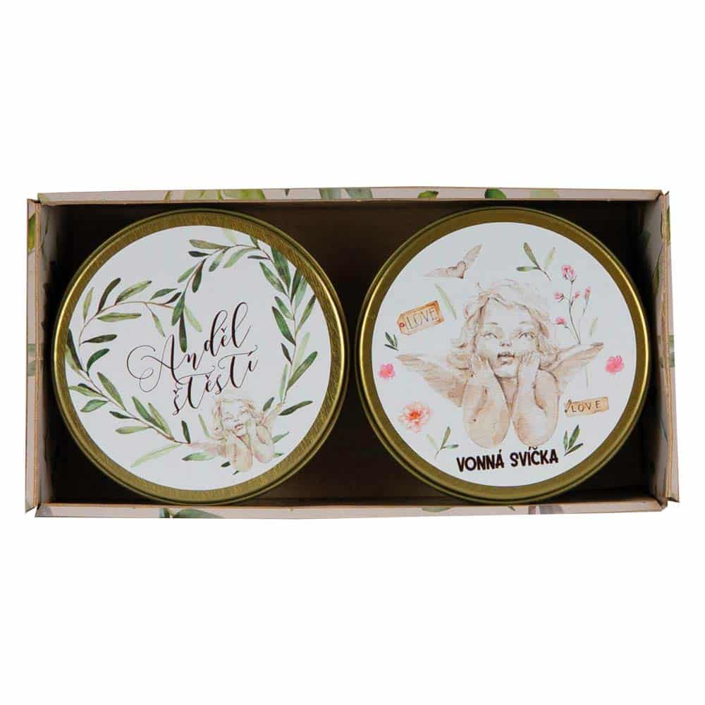 Gift Box of 2 Scented Candles – Angel of Luck