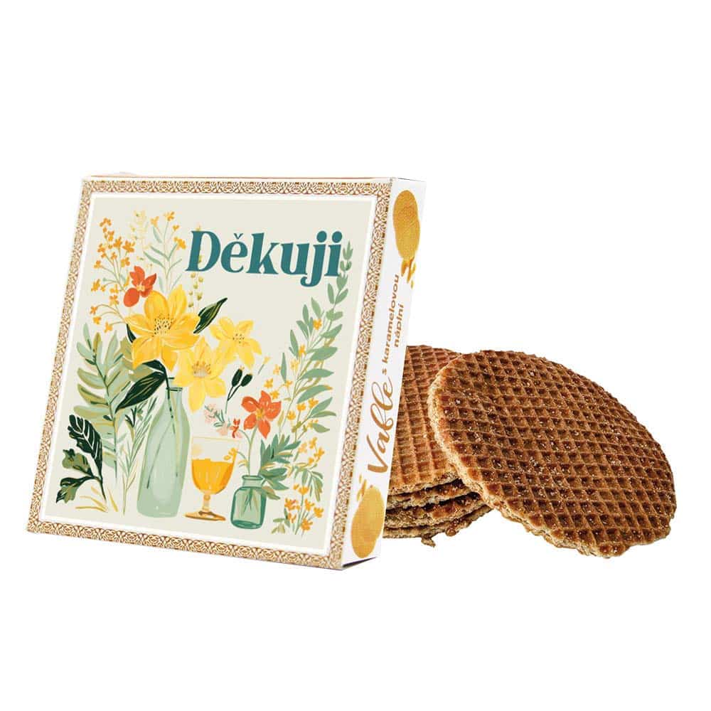 Caramel-Filled Wafers in a Thank You Display Box