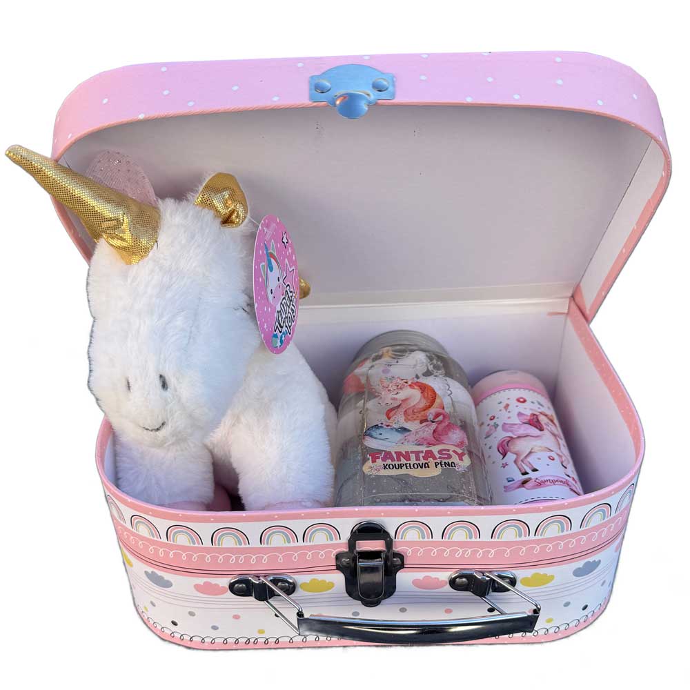 Children’s Gift Suitcase with Unicorn Plush Toy