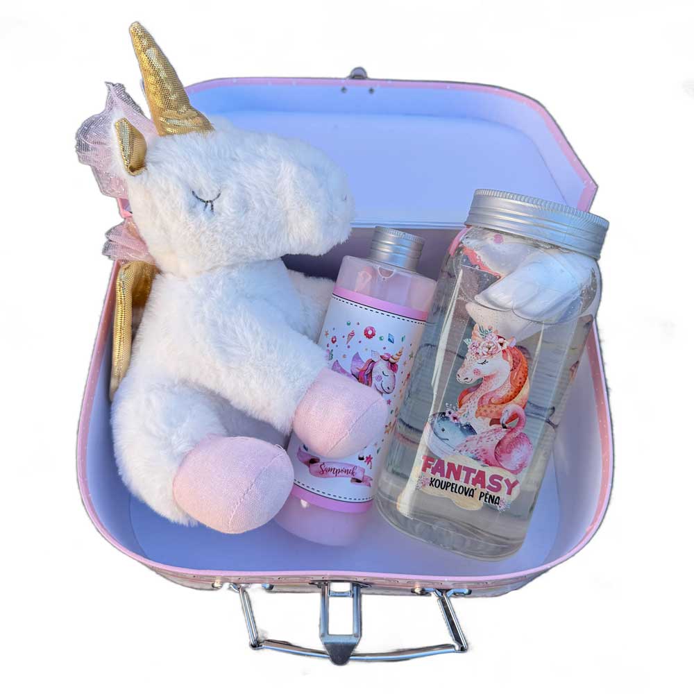 Children’s Gift Suitcase with Unicorn Plush Toy