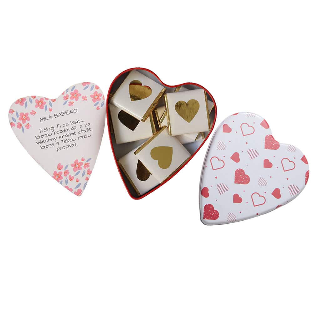Heart Tin of Milk Chocolate Wafers for Grandma